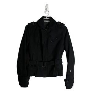G-Star RAW Women's Black Full Zip Wool Belted Moto Jacket
